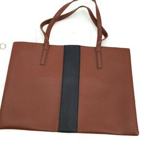 New Vince Camuto Red Desert Tote Bag Purse Brown Vegan Leather